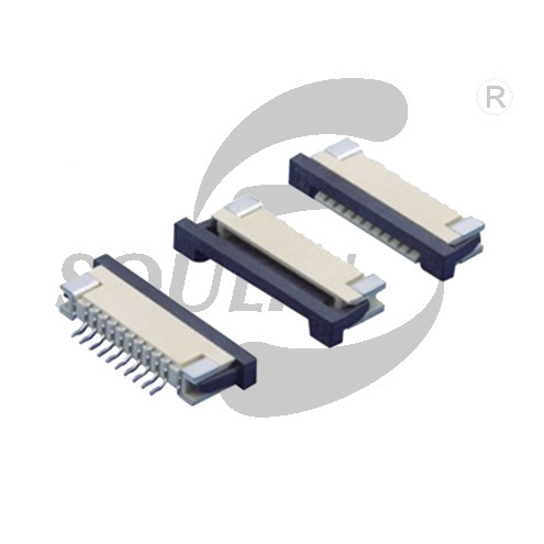 0.5mm 间距 FPC SMT 后翻盖式 卧贴下接